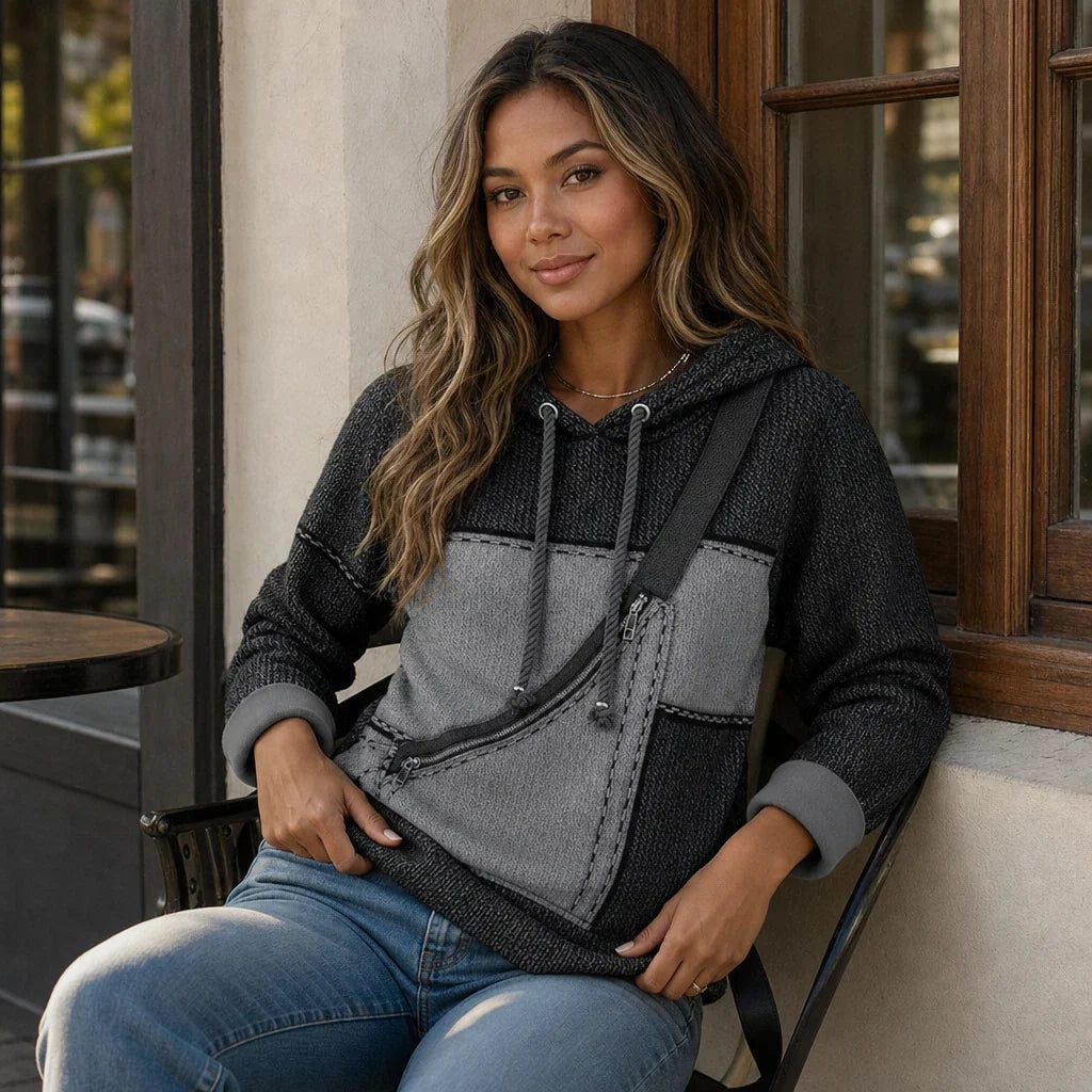 Illuvia – 3D Print Color-Block Hoodie