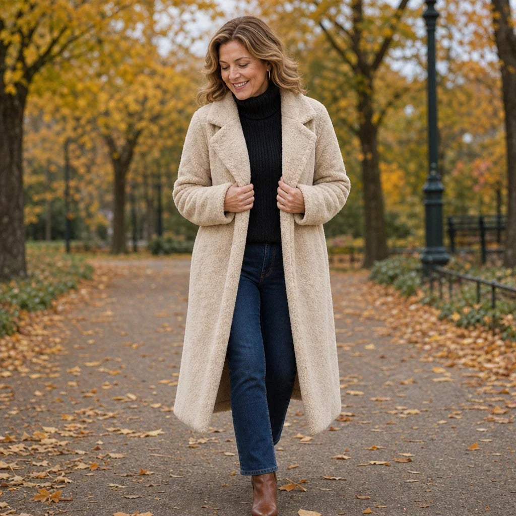 Veloura – Long Teddy Lapel Coat