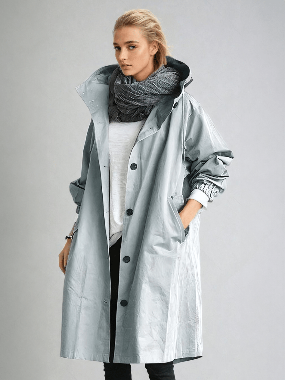 Elise | Water-Repellent Hooded Trench Coat