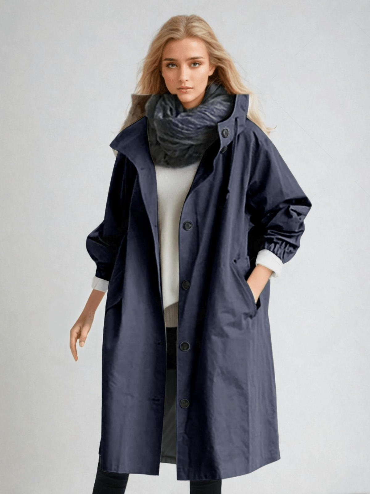 Elise | Water-Repellent Hooded Trench Coat