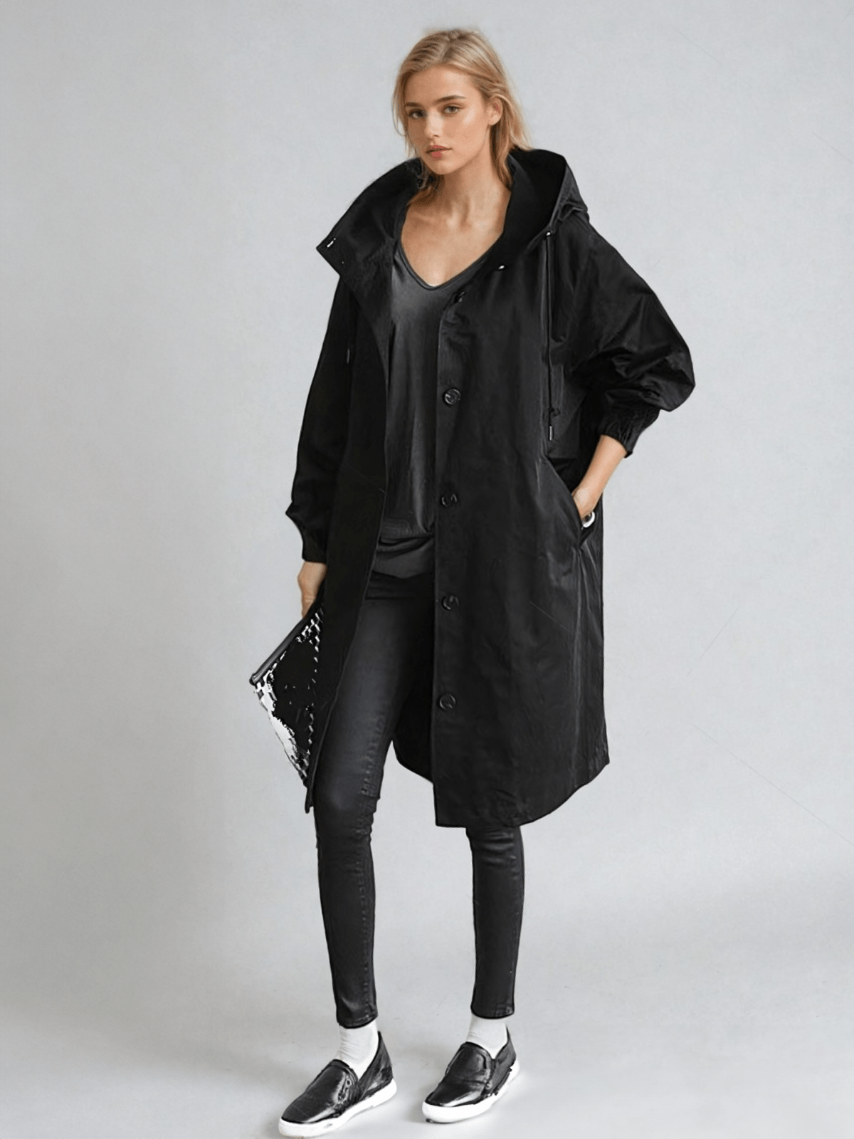 Elise | Water-Repellent Hooded Trench Coat