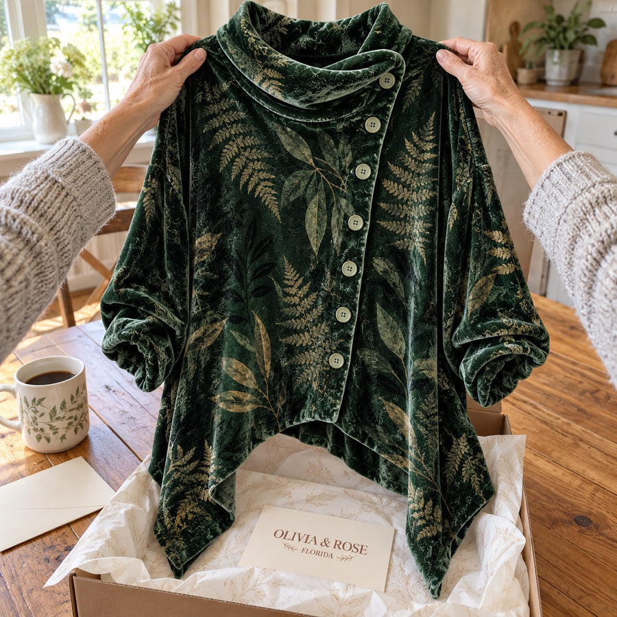 Unboxing the Chloe velvet tunic at the kitchen table