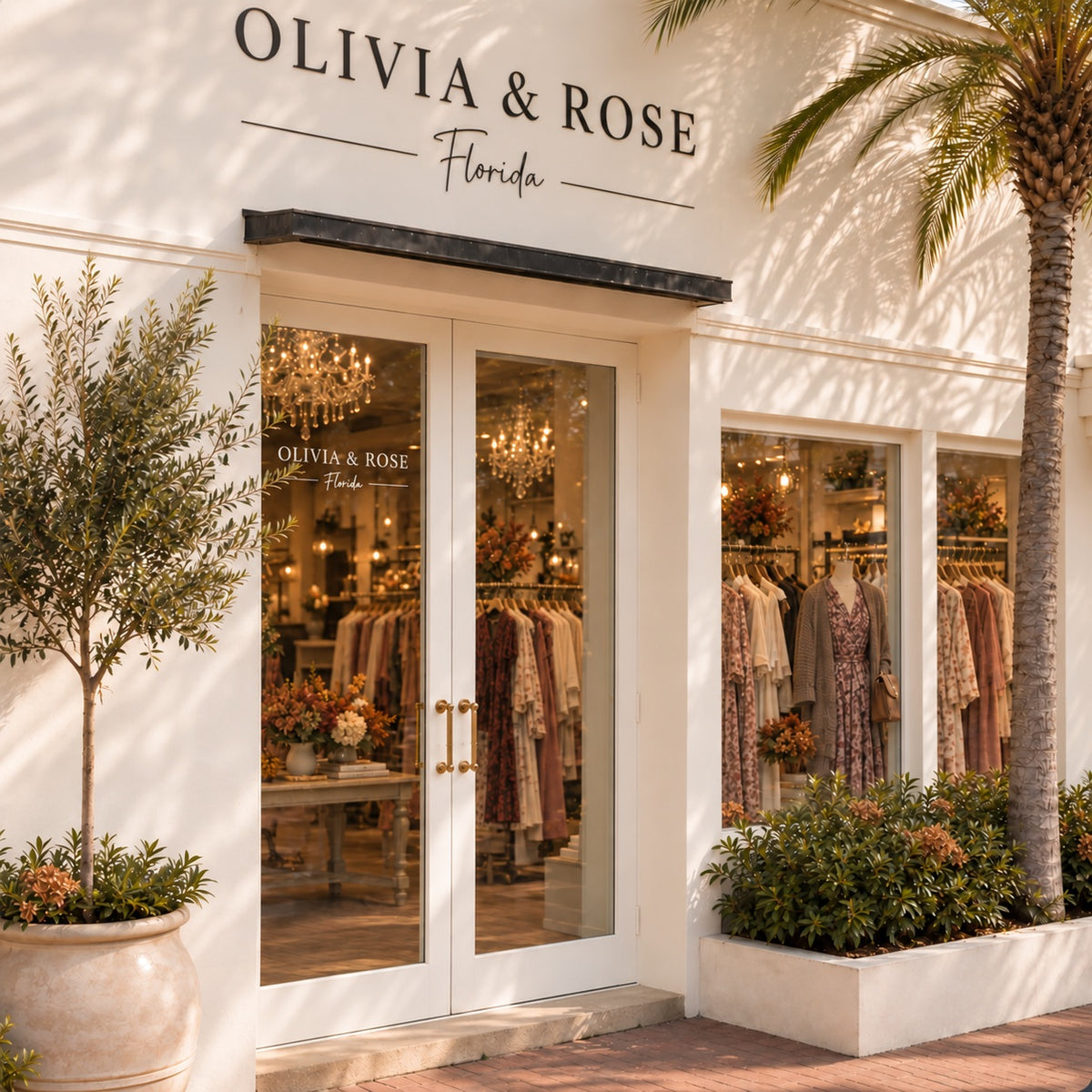 Olivia and Rose Florida boutique storefront entrance
