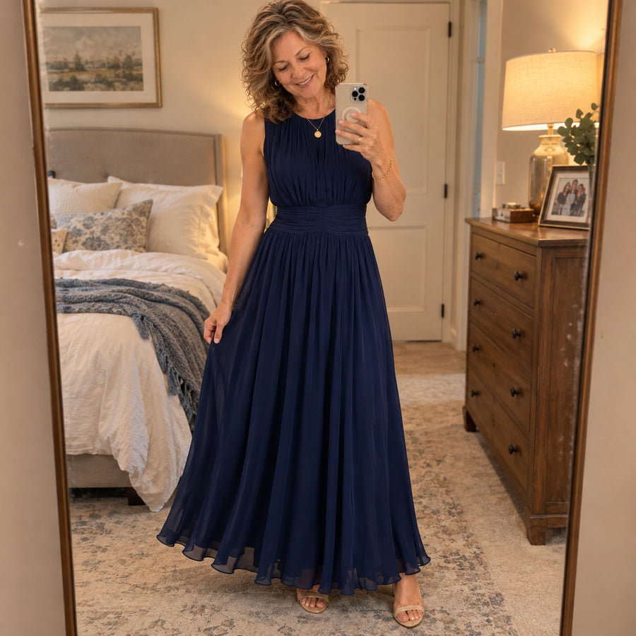 Iselle | Ruched Waist Maxi Dress