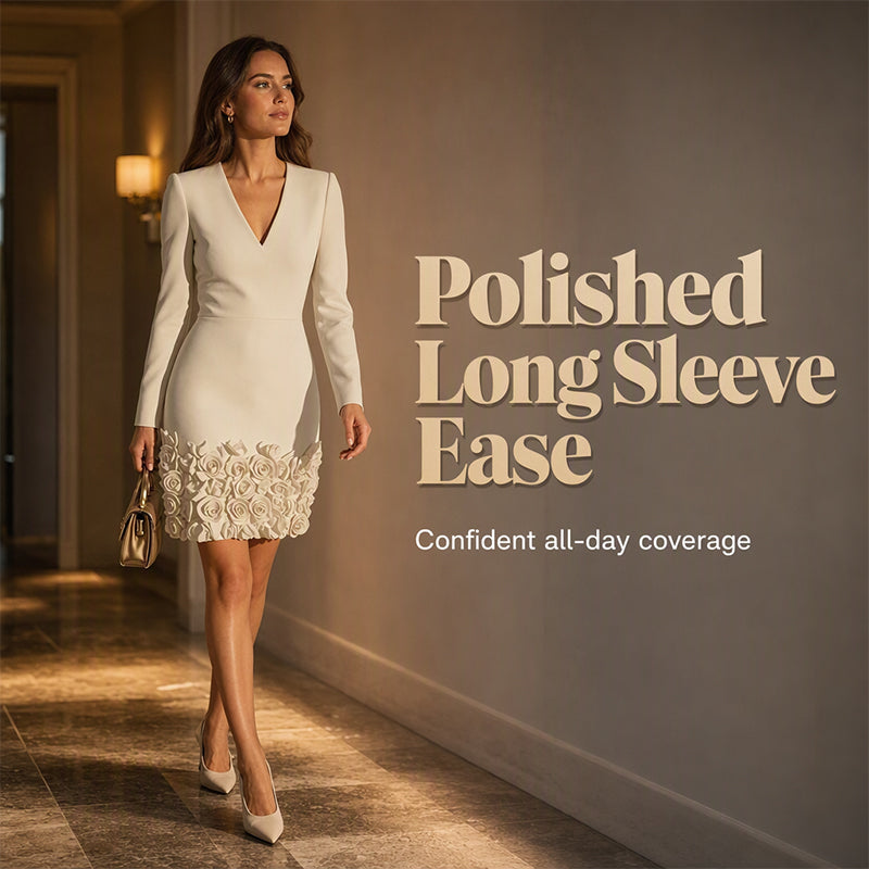 Noelle | Elegant V-Neck Long Sleeve Dress
