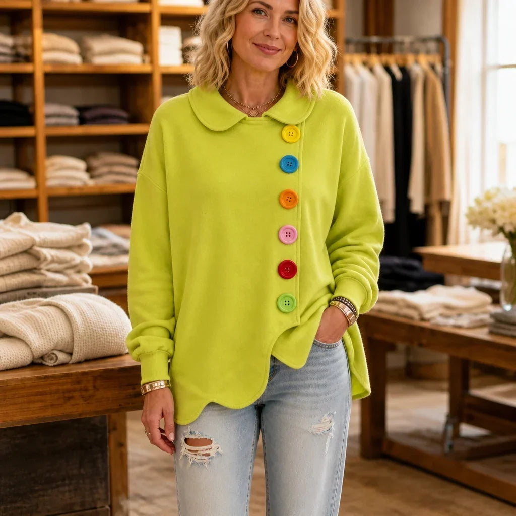 Buttonbelle – Peter Pan Collar Button Sweatshirt