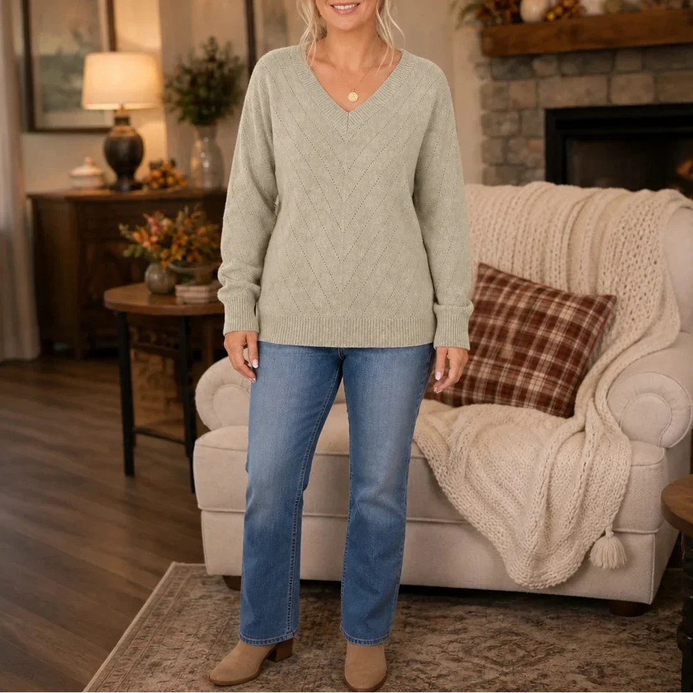 Vivia Knit – Pointelle Viscose Sweater