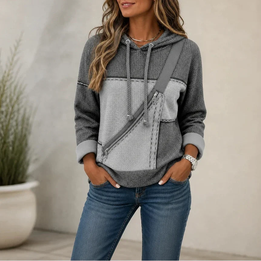 Illuvia – 3D Print Color-Block Hoodie
