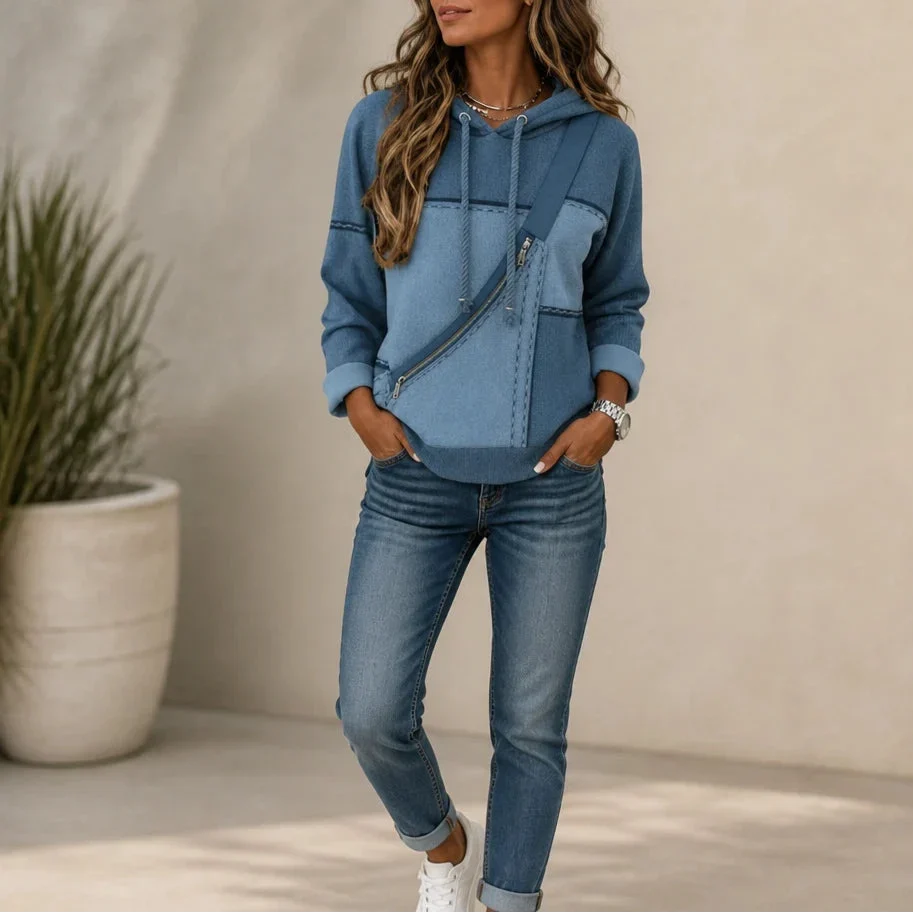 Illuvia – 3D Print Color-Block Hoodie
