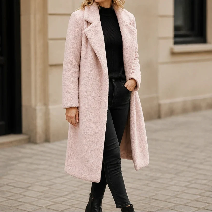 Veloura – Long Teddy Lapel Coat