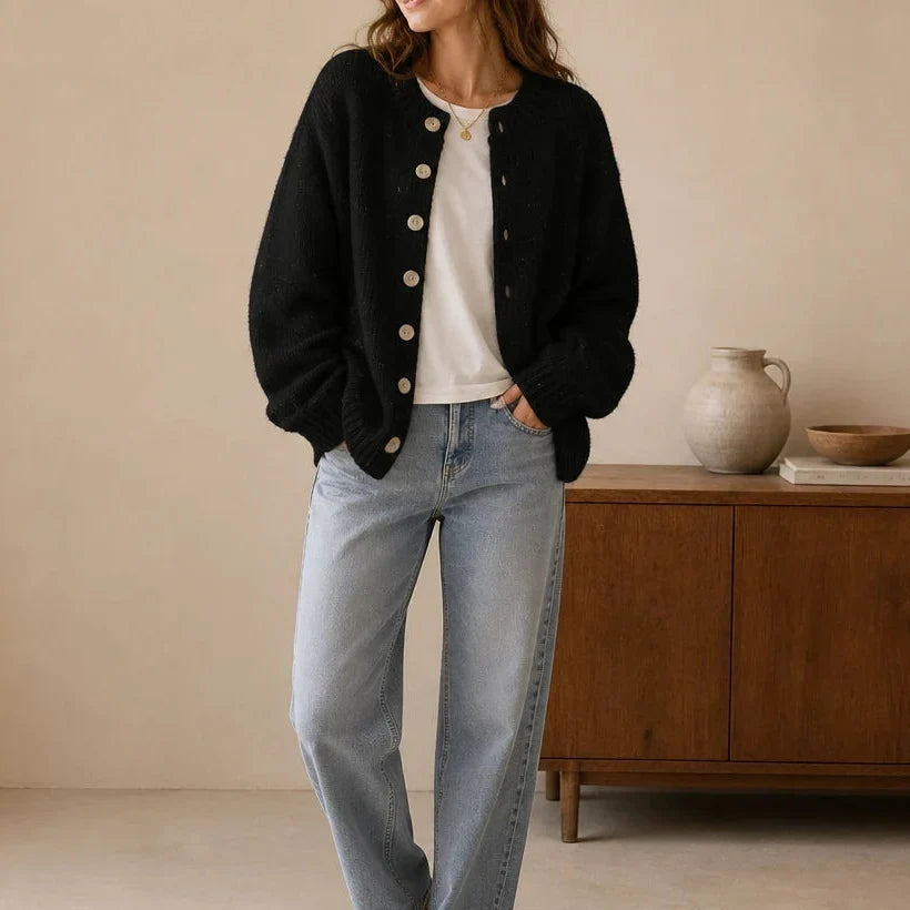 Marlowe Knit – Chunky Marled Oversized Button Cardigan