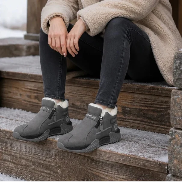 Frostelle – Fleece-Lined Zip Ankle Winter Boots