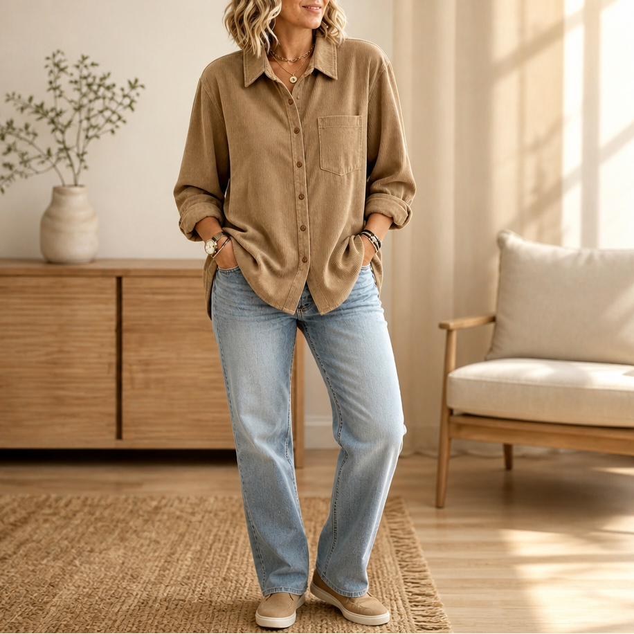 Cordelle – Button-Down Corduroy Shirt Jacket