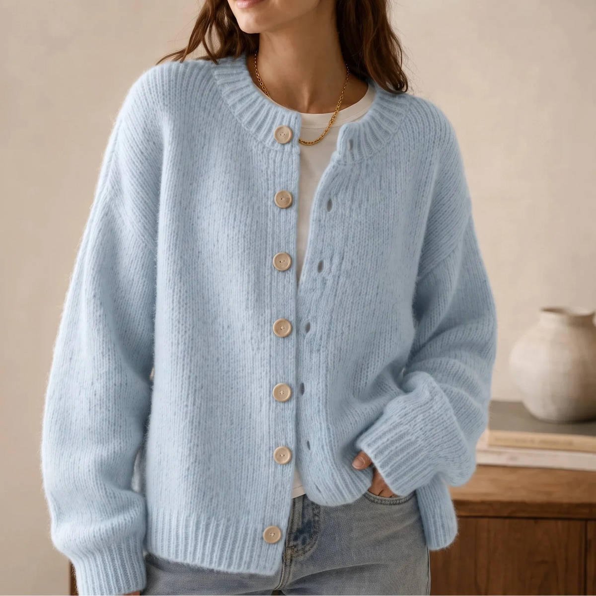 Marlowe Knit – Chunky Marled Oversized Button Cardigan