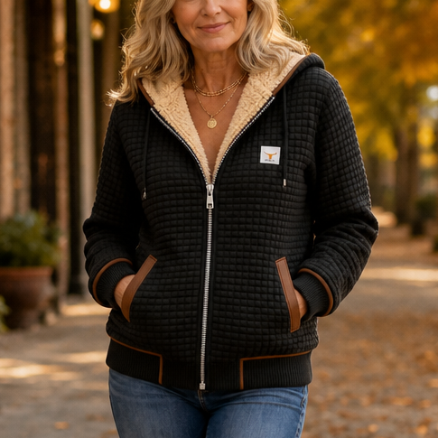 Hearthline – Waffle-Quilted Hooded Jacket