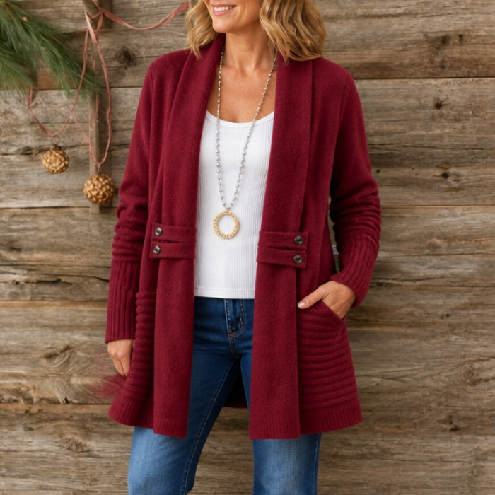 Everdrape – Textured Shawl Collar Wool-Blend Cardigan
