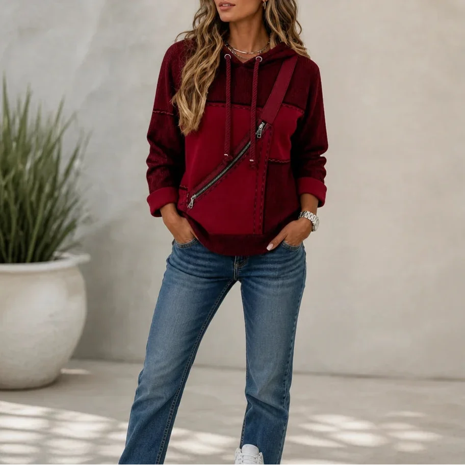 Illuvia – 3D Print Color-Block Hoodie