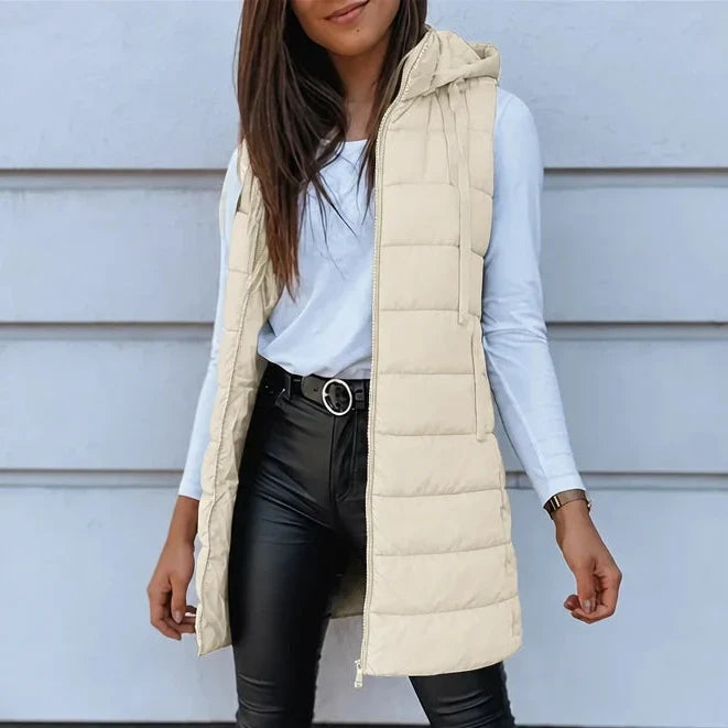 Coverelle – Long Hooded Puffer Vest
