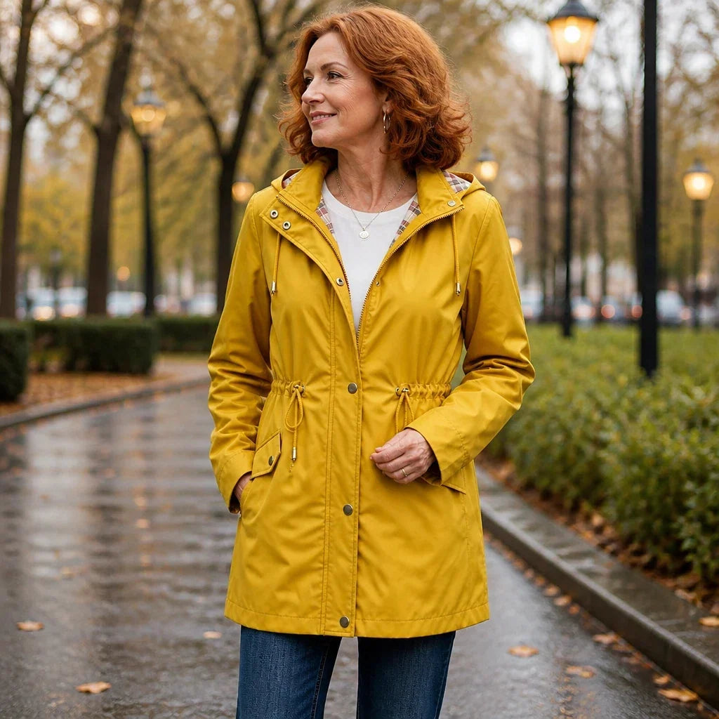Plaidwell – Detachable Hood Adjustable Waist Rain Jacket