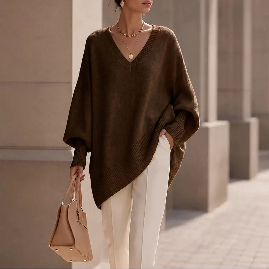 Mayfield – Oversized V-Neck Knit Sweater