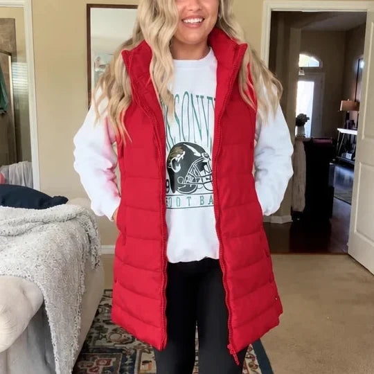 Coverelle – Long Hooded Puffer Vest