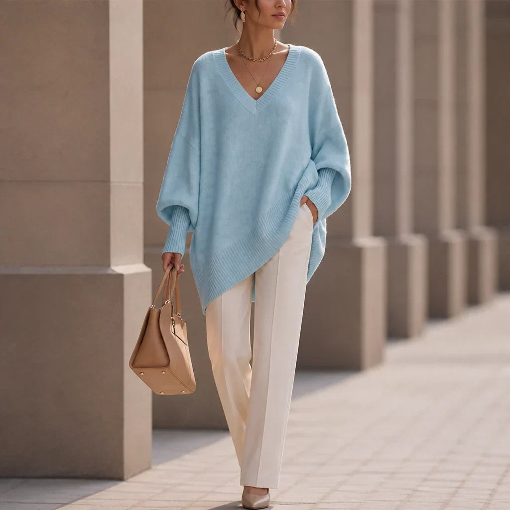 Mayfield – Oversized V-Neck Knit Sweater